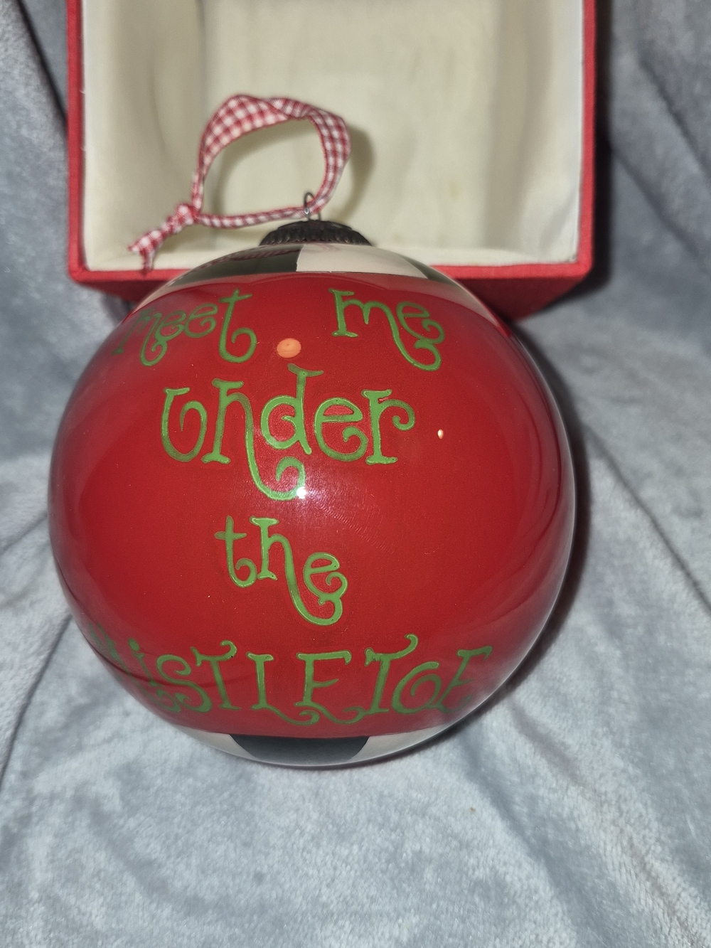Red 'Meet Me Under the Mistletoe' Holiday Ornament - Unbranded
